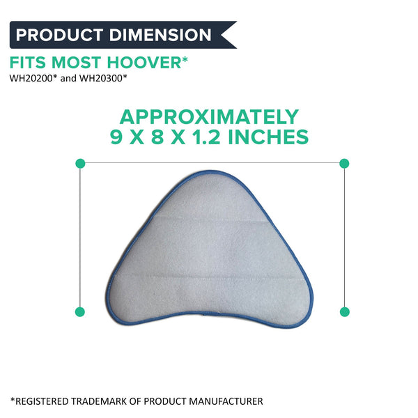 4pk Replacement WH20200 Steam Mop Pads, Fits Hoover, Washable & Reusable, Compatible with Part WH01000