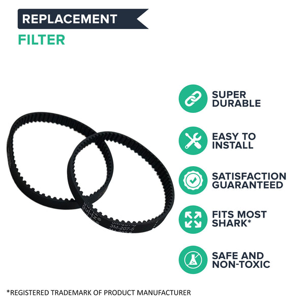 Crucial Vacuum 4 Replacements Compatible with Shark Belts Fit NV350, HV400 & NV500 Series (4 Pack)