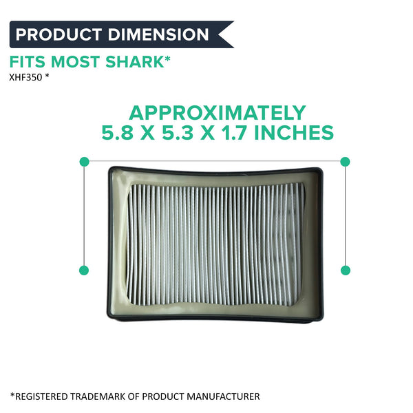 2pk Replacement HEPA Style Post Motor Filters, Fits Shark NV350 Navigator Lift-Away Series, Compatible with Part XHF350