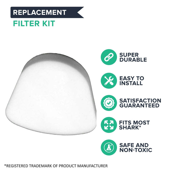 Replacement HEPA Style Filter, Foam & Felt Filter Kit, Fits Shark Navigator Lift-Away Series, Compatible with Part XHF350 & XFF350