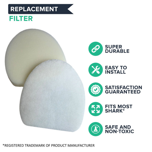 Replacement 4 Foam & 4 Felt Filters, Fits Shark NV400 Series, Compatible with Part XFF400