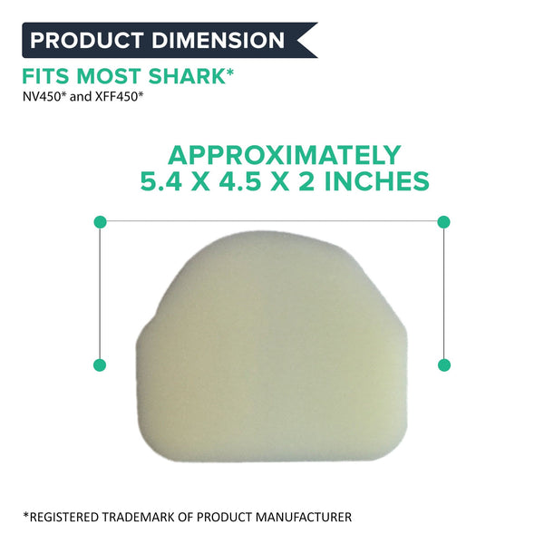 Replacement Foam & Felt Filters, Fits Shark NV450 Series, Compatible with Part XFF450