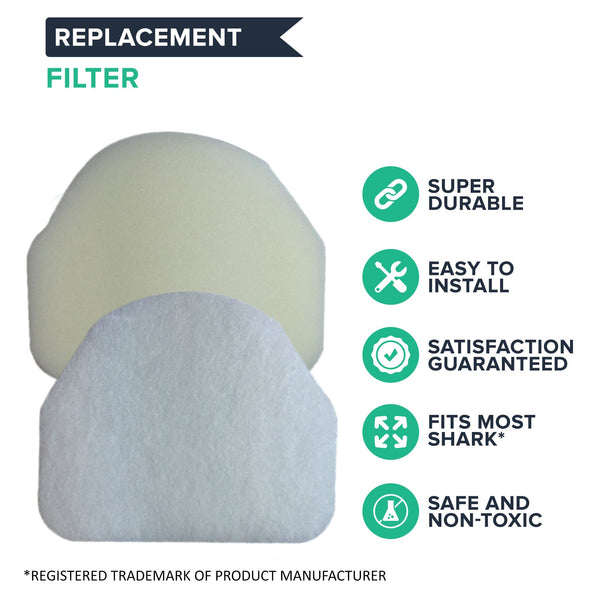 Replacement 2 Foam & 2 Felt Filters, Fits Shark NV450 Series, Compatible with Part XFF450