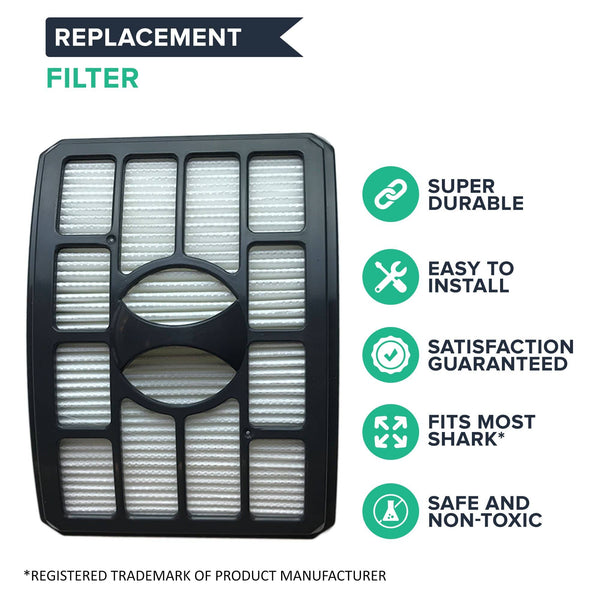 Crucial Vacuum Filter Replacement Parts Compatible With Shark Part # XHF500 - Fits Rotator Pro Model NV500 - HEPA Style Filters- Captures Mites, Pollen, Household Dust, Particles - (1 Pack)