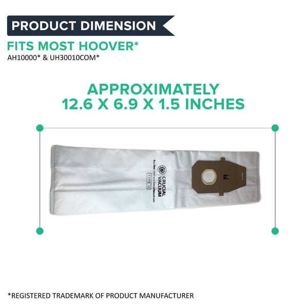 6pk Replacement Q & 6PK Hoover I Vacuum Bags, Fits Hoover, Compatible with Part AH10000 & AH10005