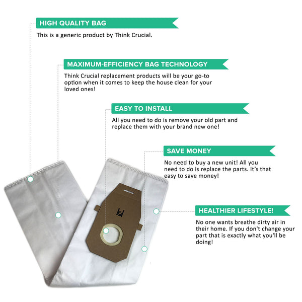 3pk Replacement Q & 3 I Vacuum Bags, Fits Hoover, Compatible with Part AH10000 & AH10005