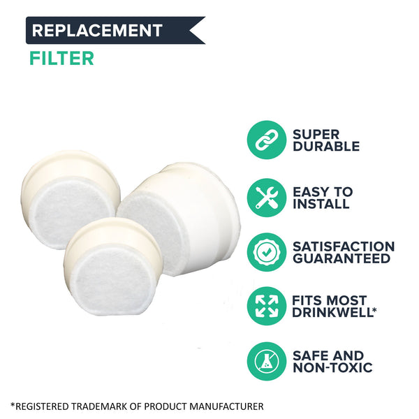 4pk Replacement Charcoal Filters, Fits Drinkwell Avalon, Pagoda & Sedona Pet Fountains