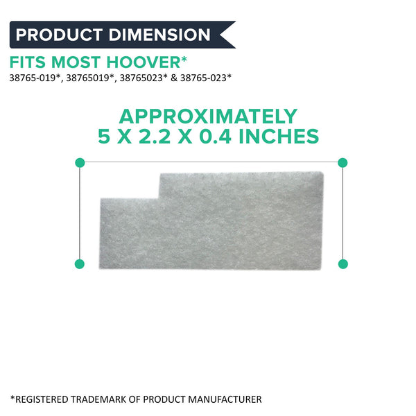 Crucial Vacuum Filter Replacement Parts Compatible With Hoover Secondary Filters Part # 38765019, 38765023 - Fits Hoover Tempo, WidePath, Fold Away, and WindTunnel Vacuums - Perfect For Home