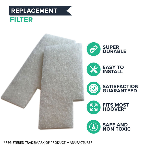 Crucial Vacuum Filter Replacement Parts Compatible With Hoover Secondary Filters Part # 38765019, 38765023 - Fits Hoover Tempo, WidePath, Fold Away, and WindTunnel Vacuums - Perfect For Home