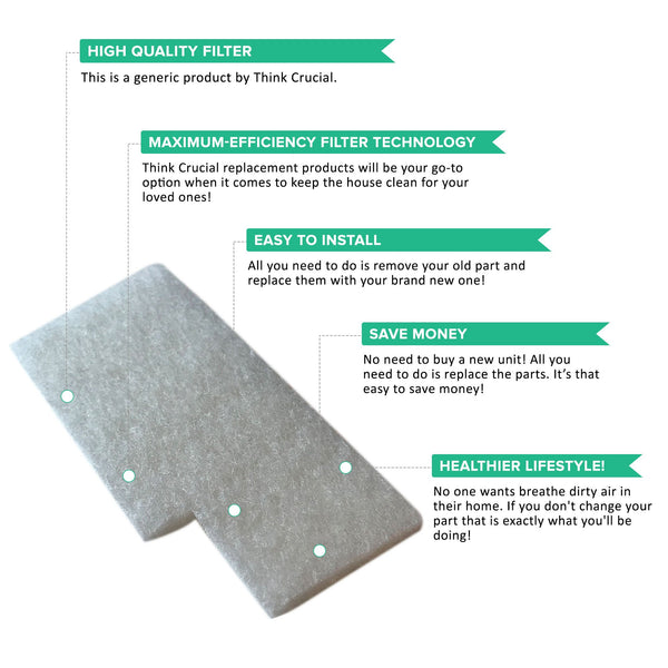 Crucial Vacuum Filter Replacement Parts Compatible With Hoover Secondary Filters Part # 38765019, 38765023 - Fits Hoover Tempo, WidePath, Fold Away, and WindTunnel Vacuums - Perfect For Home