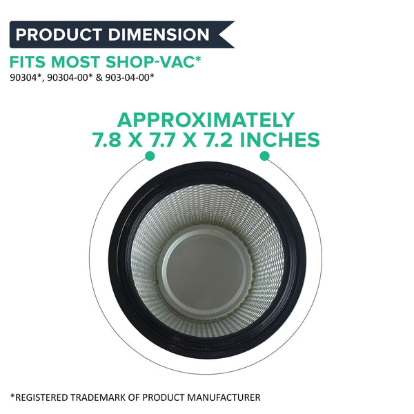 Think Crucial Replacement Air Filter Compatible with Shop-Vac Vacuum Cartridge Filter Parts # 88-2340-02, 90304 & 9039800, Fits Shop-Vac¨ 5-Gallon+ Wet/Dry Vacuum Model