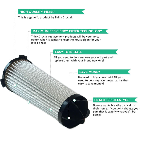 Replacement HEPA Style Filters, Fits Hoover C2401 Shoulder Vac, Washable & Reusable, Compatible with Part 2KE2110000
