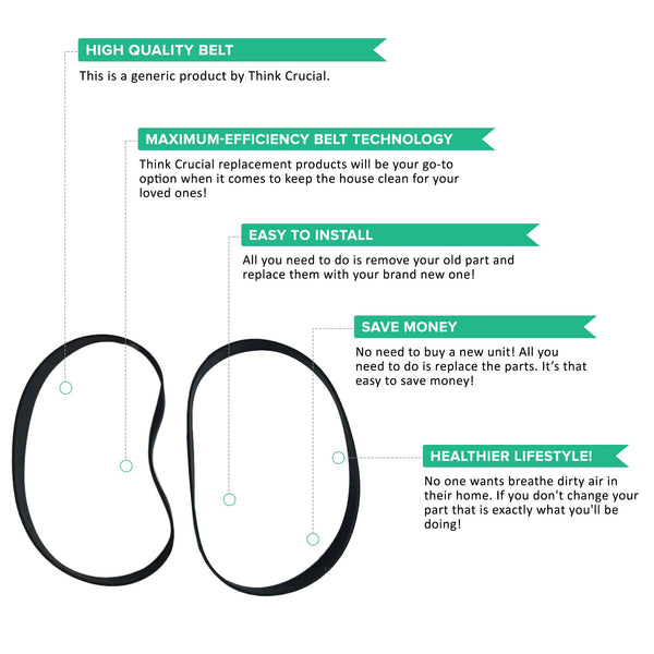 8pk Replacement Style S Vacuum Drive Belts, Fits Eureka, Compatible with Part 84756