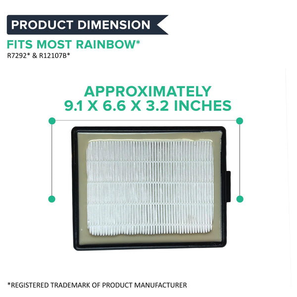 Filter Air R1027 Repl. Rainbow Rexair E & E2 HEPA Style Filter, Part R7292 & R12107B ...