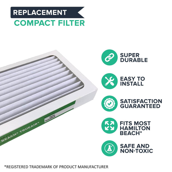 Crucial Air Filter Replacement Parts Compatible With Hamilton Beach True Air Part # 990051000 - Fits Vacuum Models 04383, 04384, 04385 - HEPA Style Filters Capture Mites, Pollen, Household Dust - Bulk (2 Pack)