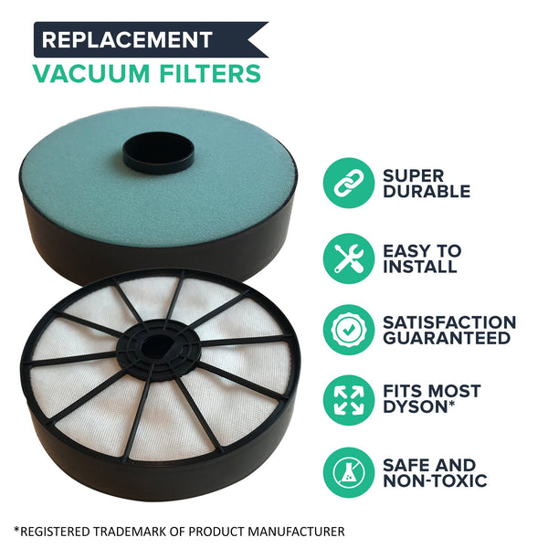 4pk Replacement Pre Filters, Fits Dyson DC07, Washable & Reusable, Compatible with Part 904979-02