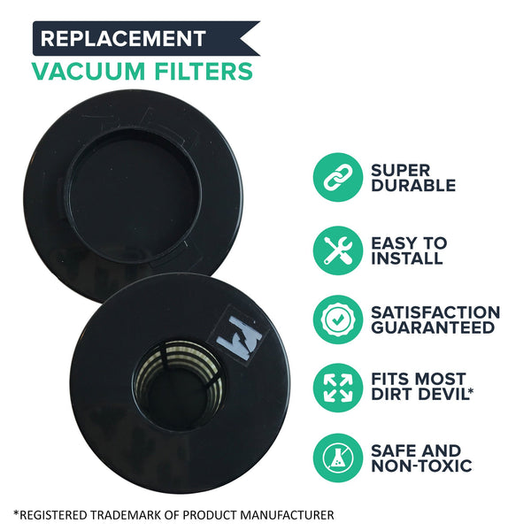 4pk Replacement F22 & F26 Filters, Fits Dirt Devil, Washable & Reusable, Compatible with Part 1-LV1110-000