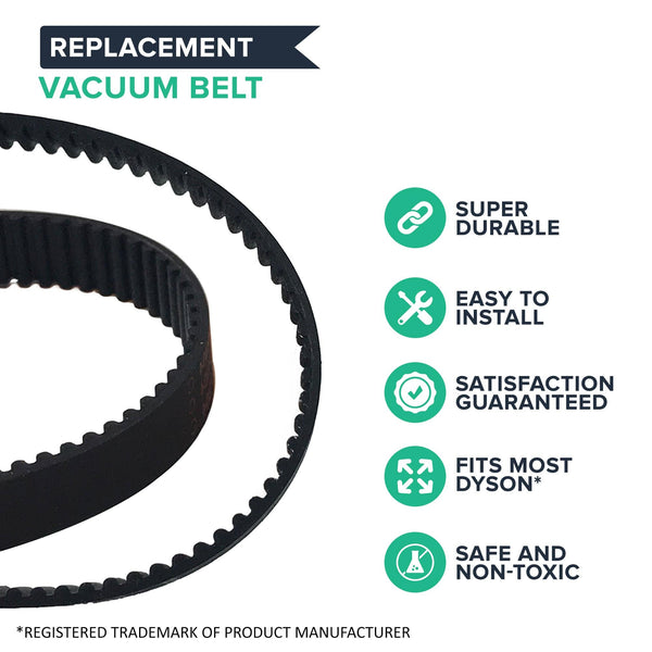 4pk Replacement 10mm Vacuum Belts, Fits Dyson DC17, Compatible with Part 911710-01