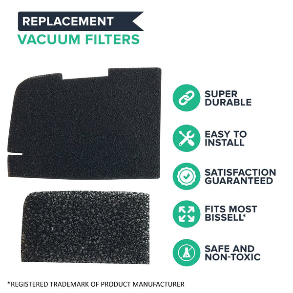 Crucial Vacuum Air Filter Replacement - Compatible With Bissell Part # 2031532 - Bissell Dirt Bin Filter Fits Zing Bagless Canister Vacuum Models - Washable, Reusable, Compact Vac Filters (1 Pack)