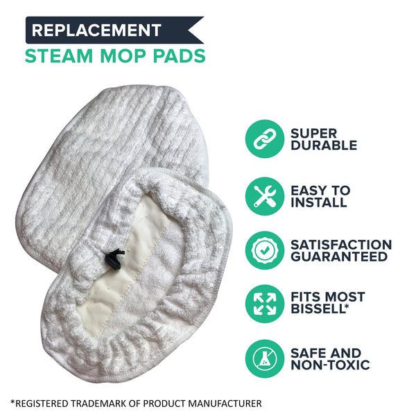 8pk Replacement Microfiber Steam Mop Pads, Fits Bissell Steam Mop, Compatible with Part 203-2158, 3255, 32525 & 42G3A