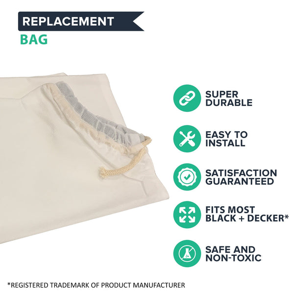 Disposable Leaf Blower Bags Compatible with Black+Decker Leaf Blower Models BV3600, BV3800, BV6000, BV6600, LH4500, LH5000 & LH5500, Part # BV-008 (5 Pack)