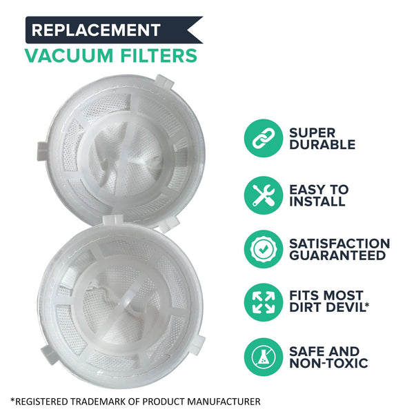 Crucial Vacuum Replacement F5 Filters with Base, Compatible with Dirt Devil F5 Hand Vac Filters with Base, Fits Dirt Devil Scorpion Hand Vacs, HEPA Style, Part 3DEA950001