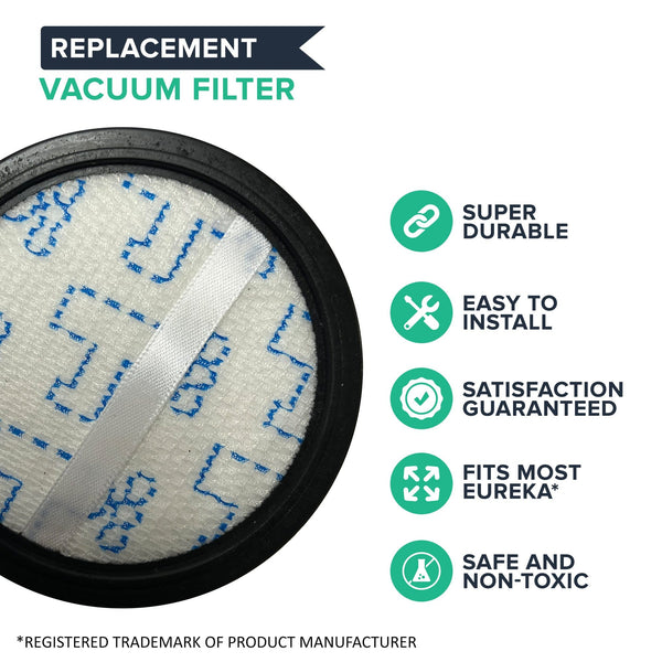 Replacement Post Motor Filter & Washable Dust Cup Filter Set Compatible with Eureka Stylus Cordless Vacuum, Compare to Part # PO901, 2 Pack