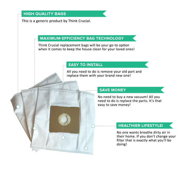 9pk Replacement AC Bags, Fits Dirt Devil, Compatible with Part 304325001 & AD10035