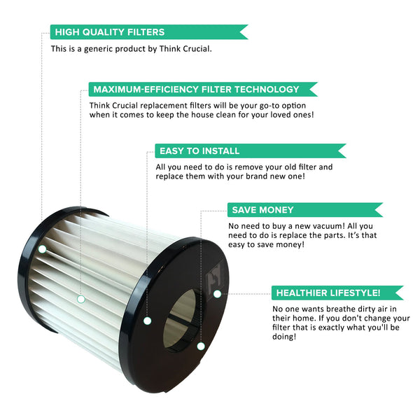 4pk Replacement F22 & F26 Filters, Fits Dirt Devil, Washable & Reusable, Compatible with Part 1-LV1110-000