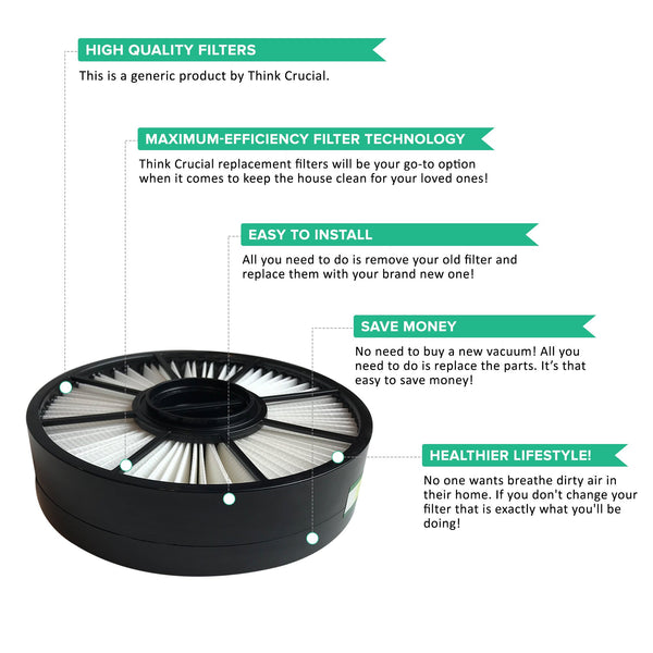 2pk Replacement F8 HEPA Style Filters, Fits Dirt Devil, Compatible with Part 3UD0280001