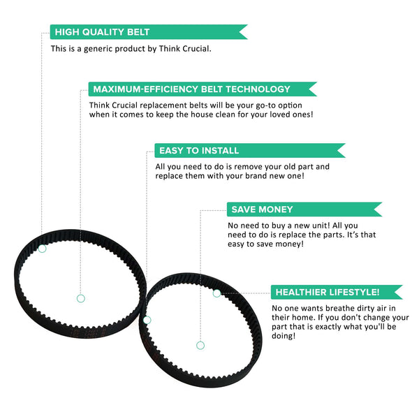6pk Replacement 8MM Vacuum Belts, Fits Dyson DC17, Compatible with Part 911710-01