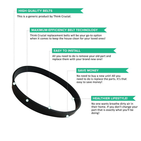 Replacement Style 4, 5 & 10 Belts, Fits Dirt Devil, Compatible with Part 1540310001, 3720310001, 1LU0310X00 & 3860140600