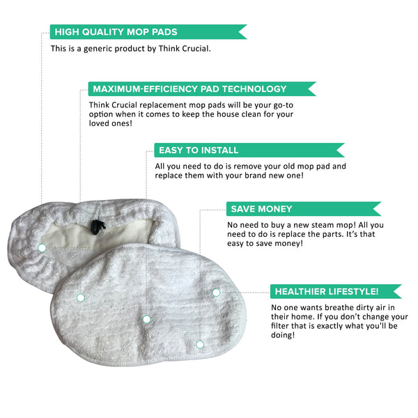 8pk Replacement Microfiber Steam Mop Pads, Fits Bissell Steam Mop, Compatible with Part 203-2158, 3255, 32525 & 42G3A