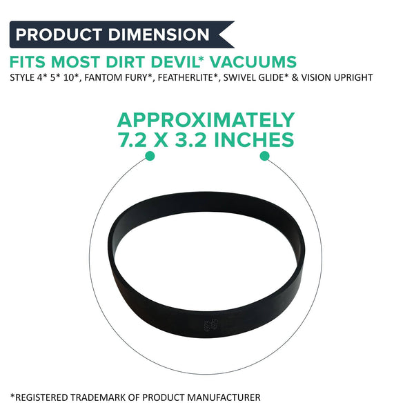 Replacement Style 4, 5 & 10 Belts, Fits Dirt Devil, Compatible with Part 1540310001, 3720310001, 1LU0310X00 & 3860140600