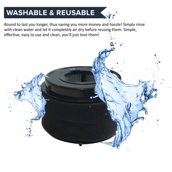 2pk Replacement HEPA Style & Foam Filters Styles 9, 10 & 12, Fits Bissell Cleanview & More, Compatible with Part 32R9, 32065, 203-1183 & 203-1464