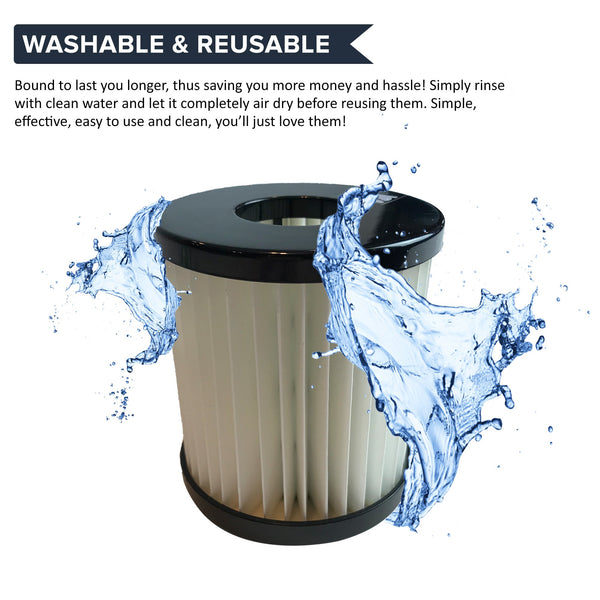 4pk Replacement F22 & F26 Filters, Fits Dirt Devil, Washable & Reusable, Compatible with Part 1-LV1110-000