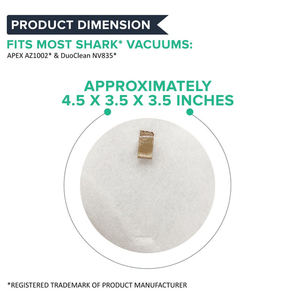 Crucial Air Replacement Vacuum Post Filter And Foam Felt Kit, Compatible with Shark Vacuum Parts XHF650, XFF650, Models APEX AZ1002 DuoClean NV835 Vacuums NV650, NV835, HEPA Style (3 Pack)