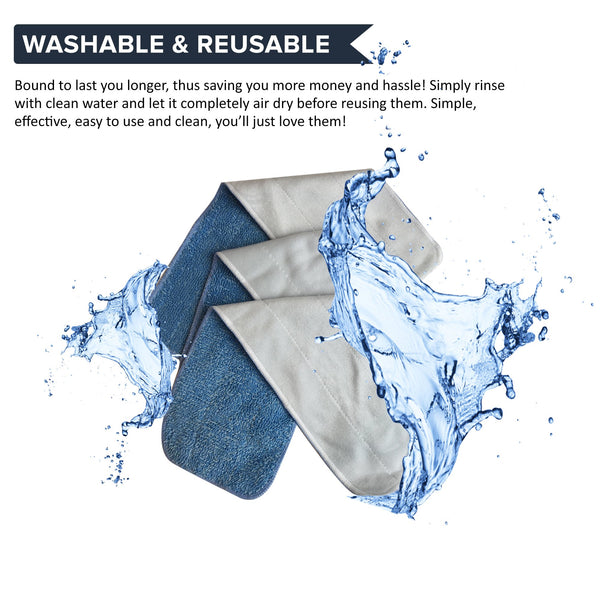 6pk Replacement Microfiber Mop Pads, Fits Bona Mops, Washable & Reusable, Compatible with Part AX0003053