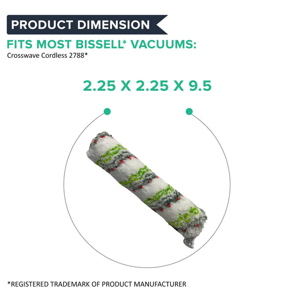 Replacement Mulit-Surface Pet Brush Roll, Made to Fit Bissell CrossWave Cordless Max, Compare to Part # 2788
