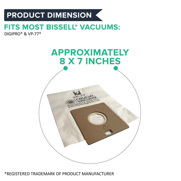 Replacement VP-77 Vacuum Bags, Fits Bissell DigiPro, Propartner & More, Compatioble with Part 203-2026, 32023 & 32115