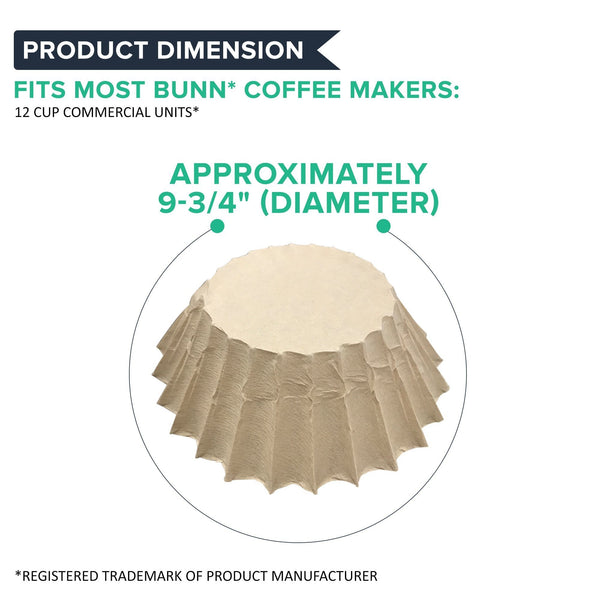 500PK Compatible Replacement Unbleached Paper Coffee Filters Bunn 12 Cup Commercial Coffee Brewers, Compatible with M5002 & 20115.0000