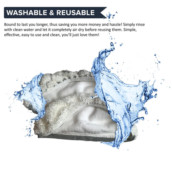 Think Crucial Replacement Mop Pads - Compatible with Bissell 1252 Symphony Hard Floor Vacuum - Steam Mop Pad Parts - Model 940, 1440, 1544 Series - Part #5938, 203-2633, 1606668, 1606669