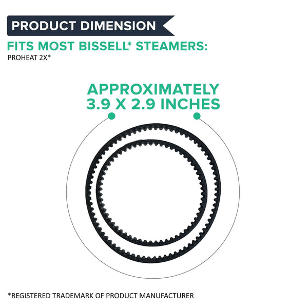 Think Crucial Replacement Belt Parts - Vacuum Belts Compatible with Bissell ProHeat 2X Models 9200 9300 9400 Series - Pair with Part 203-6688 and 203-6804 - Bulk Pack Sizes