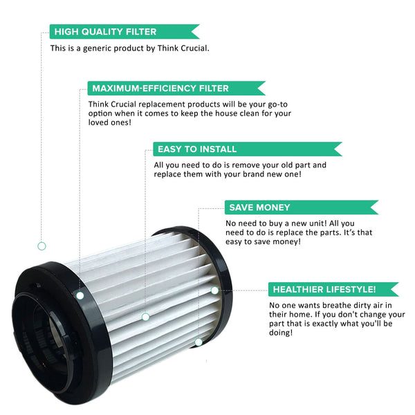 Replacement HEPA Style Filter, Fits Shark XHF604H, Compatible with Part EU-18410