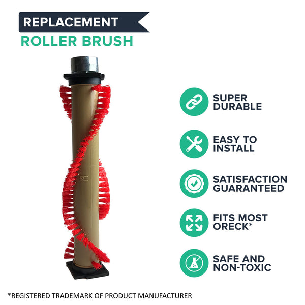 Replacement Roller Brush & 3 Belts, Fits XL Oreck, Compatible with Part 016-1152, 75202-01 & XL010-0604