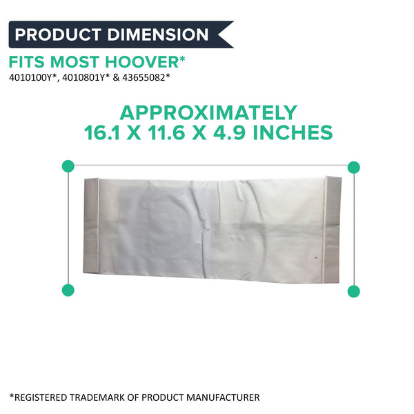 18pk Replacement Type Y Windtunnel Paper Bags, Fits Hoover, Compatible with Part 4010100Y
