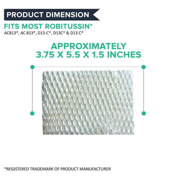 Crucial Air 4 Replacements Compatible with Robitussin Humidifier Wick Filter, Compatible With Part # AC-813, AC813, AC 813, D13-C, D13C, D13 C