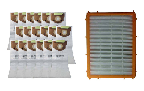 18pk Replacement Bags & 1 HF2 HEPA Style Filter, Fits Eureka RR, Compatible with Part 6115, 63295A &  61111